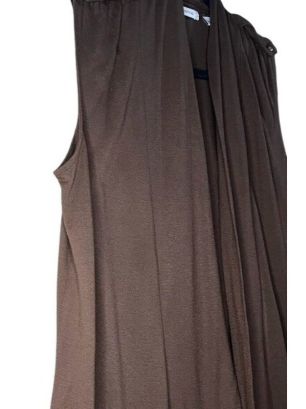 Liz Claiborne Women's Sleeveless Brown Draped Open Cardigan Vest Women’s Size M - Picture 9 of 11